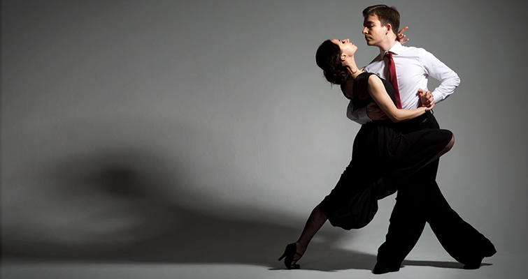couple dancing together in spring